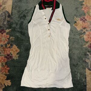 White coogi Sleeveless Polo Dress with Green and Red Accents large in women’s